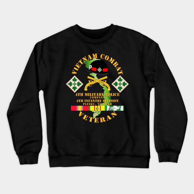 Vietnam Combat Veteran w 4th Military Police Co w 4th Infantry Division Crewneck Sweatshirt by twix123844